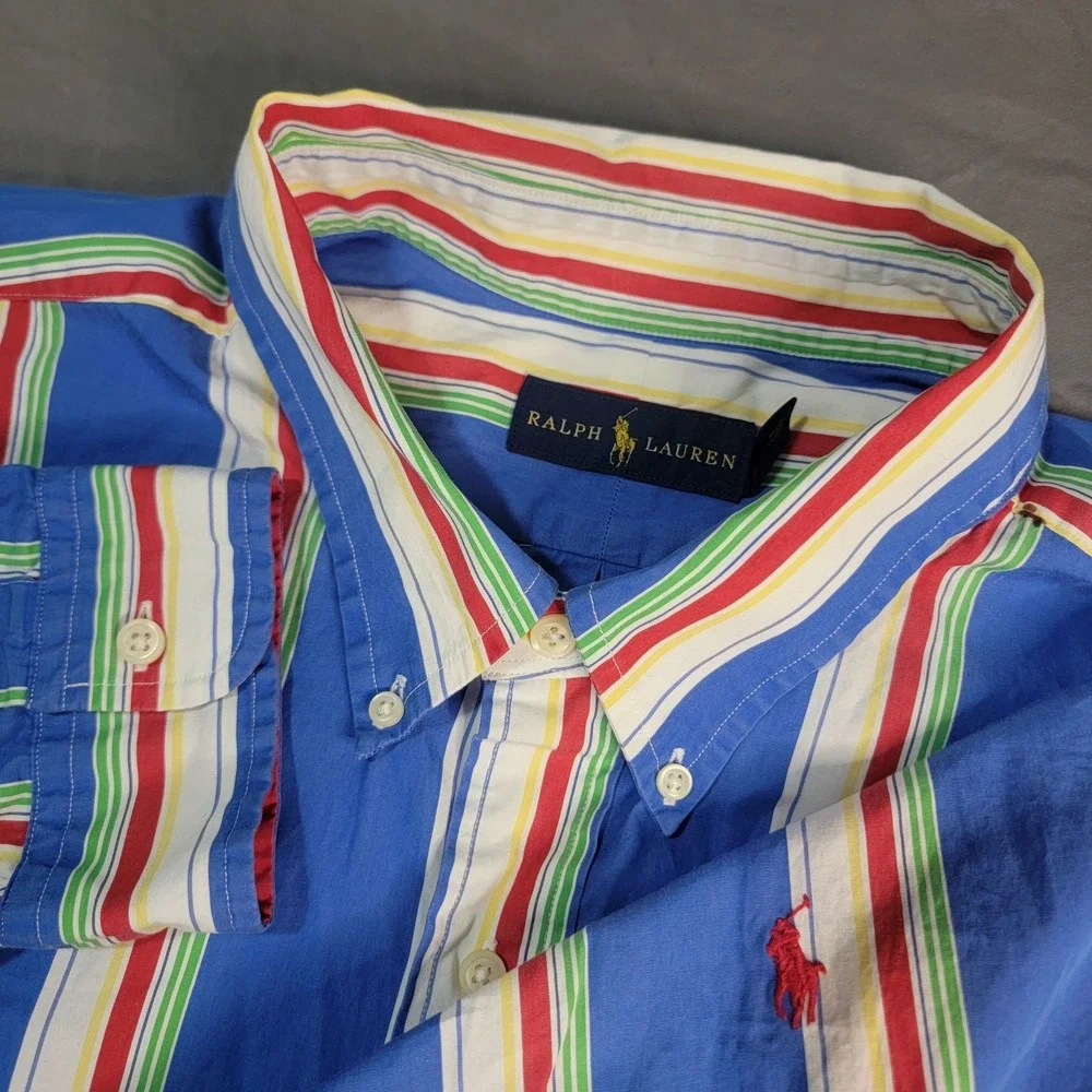 Polo Ralph Lauren Long Sleeve Button Down Shirt Men's 3XB Big & Tall Colorful
